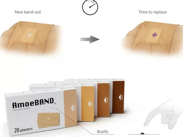 AmoeBAND bandages change color to better take care of you 2 Bandaid AmoeBAND