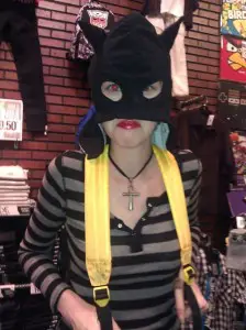 Where does he get those wonderful toys? Introducing the Batman backpack, cowl included 3