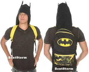 Where does he get those wonderful toys? Introducing the Batman backpack, cowl included 4