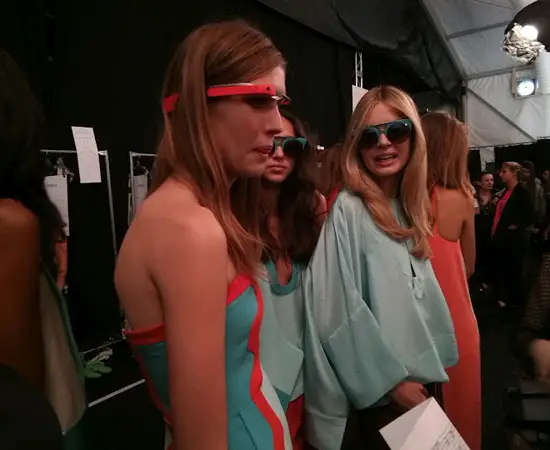 Google Glass walks the runway at New York Fashion Week 2 google glass diane von furstenberg runway 1