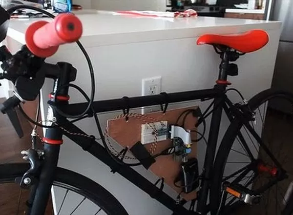 This headlamp makes biking safer by projecting information right on to the street 2 rasberry bike lamp 1