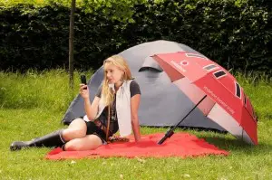 Vodaphone's Booster Brolly uses an umbrella to charge your phone and boost your signal, Mary Poppins look out 3