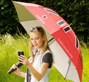 Vodaphone's Booster Brolly uses an umbrella to charge your phone and boost your signal, Mary Poppins look out 4