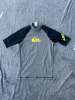 Quiksilver Rash Guard Shirt Mens Large Gray Black Short Sleeve Surf Top UV Logo