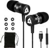 KLIM Fusion C - USB-C Earbuds with Microphone - Long-Lasting Black - USB C KLIM Fusion C - USB-C Earbuds with Microphone - Long-Lasting Black - USB C