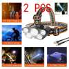 2Pack 25000LM LED HEADLAMP Rechargeable Headlight Zoomable Head Torch Lamp*--