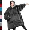 HOODIE SWEATSHIRT Wearable Comfy Blanket With Hood Sleeves Large Pocket Sherpa
