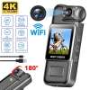 WiFi Portable Police Body Camera 4K Pocket Video Audio Recorder Night Vision Cam