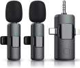 Wireless Lavalier Microphone Dual Set for iPhone & iPad Only &ndash; Plug & Play