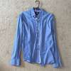 Buttercloth Men's Blue Geometric Cotton Button-Down Shirt Regular Fit Size L