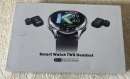 Smart Watch with Earbuds Men Smartwatch 2 in 1 TWS Headset White