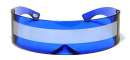 Blue Silver Shield Sunglasses - BLUE + SILVER Blue Silver Shield Sunglasses - BLUE + SILVER