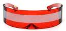 Red Silver Shield Sunglasses Futuristic - RED Red Silver Shield Sunglasses Futuristic - RED
