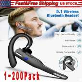 Trucker Wireless Bluetooth 5.1 Earpiece Headset Mic Earbud Noise Cancelling Lot