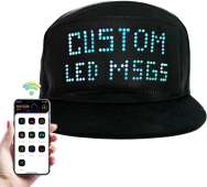 LED Display up Baseball Cap with Bluetooth - Personalized Messages for Parties,