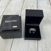 King Will Silver & Gold Tone Intertwine 8mm Spinner Ring sz 13