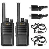 MC-528 Walkie Talkies 2 Pack, Mini 2 Way Radio Rechargeable Portable Two-Way ...