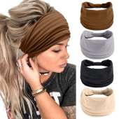Wide Headbands for Women Black Stylish Head Wraps Boho Thick Hairbands Large Afr
