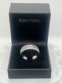 King Will 8mm Silver Steel Spinner Ring Mens Band