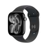 Apple Watch Series 11 [GPS+Cellular, 46mm] - Jet Black Aluminium Case with Black Sport Band, M/L (Renewed Premium)