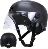 DC Smart Bike Helmet with Cameras Dual HD Front & Rear Video Recorder for Ebike & Electric Scooter, Bluetooth App Control Action Cam Helmet, CPSC Certified (Black)