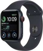 Apple Watch SE (2nd Gen) (GPS + Cellular, 44mm) - Midnight Aluminum Case with Midnight Sport Band, M/L (Renewed Premium)