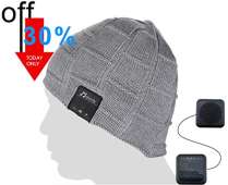Bluetooth Beanie Music Hat - Light Grey