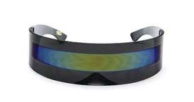 Futuristic Shield Sunglasses - BLACK + YELLOW