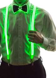 Light Up Stripe Suspenders - Neon Nightlife