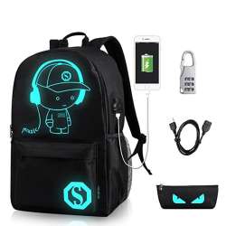 Anime Luminous School Backpack For Boy Student Daypack Shoulder Under 15.6 inch with USB ...