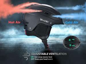VELAZZIO Valiant Ski Helmet, Black & White