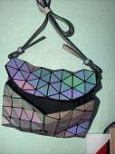 Geometric Luminous Backpack Holographic Reflective Shoulder Bag for Women