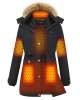Graphene Heated Parka Jacket Women Rechargeable Battery Pack 18400 mAh Winter... Graphene Heated Parka Jacket Women Rechargeable Battery Pack 18400 mAh Winter...