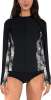 NWT Actleis Womens M Long Sleeve Zip Rash Guard UPF50+ UV Protection Black (02) NWT Actleis Womens M Long Sleeve Zip Rash Guard UPF50+ UV Protection Black (02)