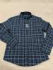 Mizzen Main Shirt Mens Large Trim Fit City Flannel Long Sleeve Button Navy Plaid