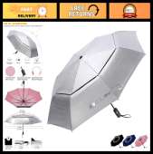 Windproof Travel Umbrella 42/46 Inch UPF 50+ UV Protection Silver Coating Sunsha