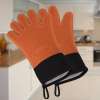 Silicone Oven Mitts Toaster Heatproof Gloves 1 Pair Orange Silicone Oven Mitts Toaster Heatproof Gloves 1 Pair Orange