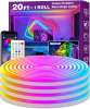 20Ft Neon Rope Lights,Flexible Led Rope Lights Control with App/Remote,Multiple 20Ft Neon Rope Lights,Flexible Led Rope Lights Control with App/Remote,Multiple