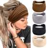 Wide Headbands for Women Black Stylish Head Wraps Boho Thick Hairbands Large Afr