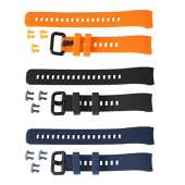 SING F LTD 3Pcs Watch Strap Replacement Compatible with Huawei Honor Band 4/5 Silicone Watch Band Adjustable Wrist Strap with Buckles 150~230mm Black Blue Orange