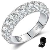LOIPURI Wedding Engagement Gift for Wife, Moissanite Wedding Band for Women D Color VVS1 Eternity Ring, White Gold Plated S925 Sterling Silver Comfort Fit Bridal Band Hypoallergenic, Size 5