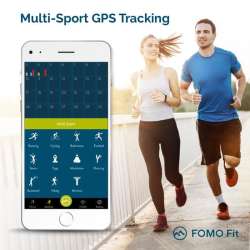 FOMO Fit GPS - Black Band Fitness Watch With Heart Rate, GPS