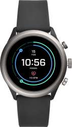 Fossil Sport Smartwatch 43mm Aluminum Black with Black Silicone