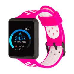 iTouch Air SE Smartwatch: Black Case With Fuchsia/White ...