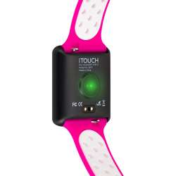 iTouch Air SE Smartwatch: Black Case With Fuchsia/White ...