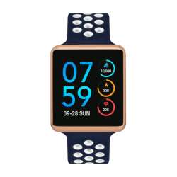 iTouch Air SE Smartwatch: Rose Gold Case With Navy/White ...