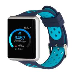 iTouch Air SE Smartwatch: Silver Case With Navy/Turquoise ...