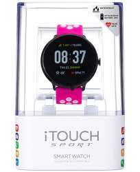 iTouch Sport Fuchsia & White Silicone Strap Touchscreen ...