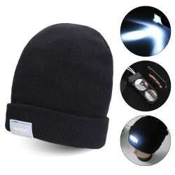 5 LED Light Hat Warm Winter Beanies Gorro Club Party Black ...