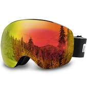 AKASO OTG Ski Goggles - Black Frame / Grey Lens with Colorful Coating (VLT 17%)